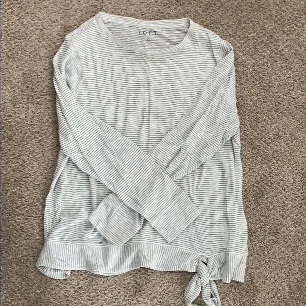Loft Women’s Long Sleeve, White/Blue, XL